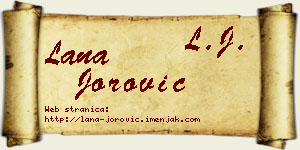 Lana Jorović vizit kartica